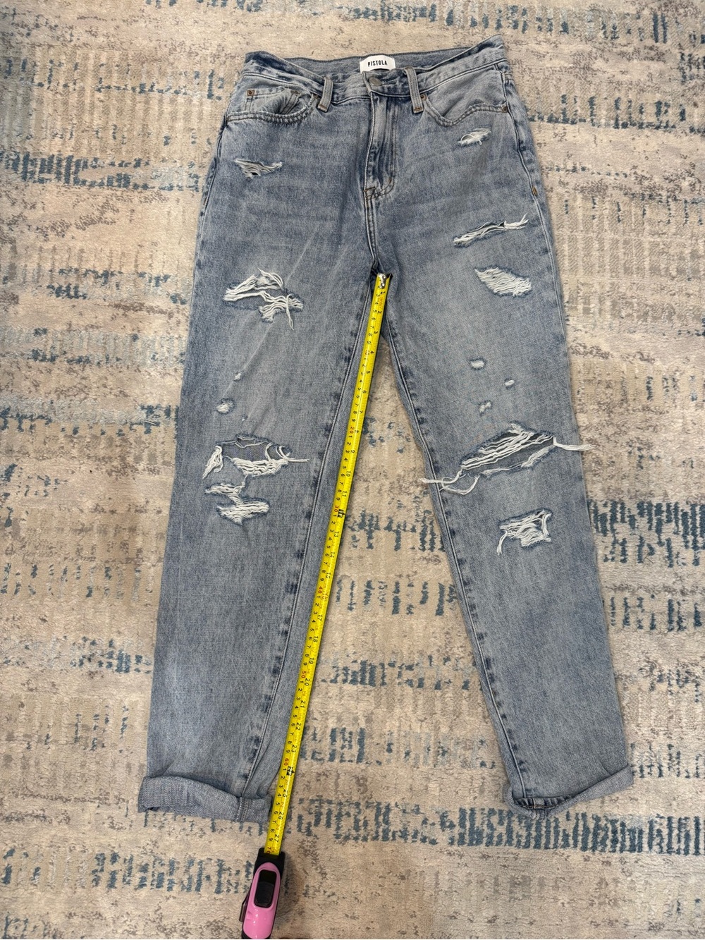 pistola Distressed Light Blue Boyfriend Jeans